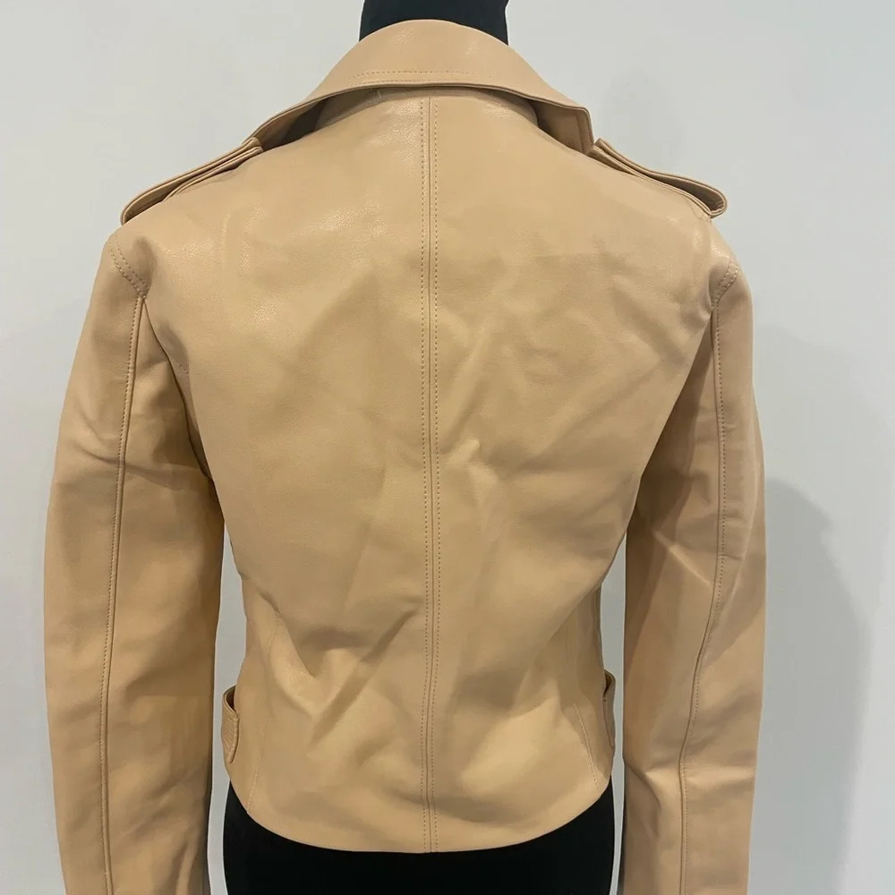 NWT Blank NYC Moto Semi-Fit Jacket In Head To Toe Tan XS - Picture 11 of 14